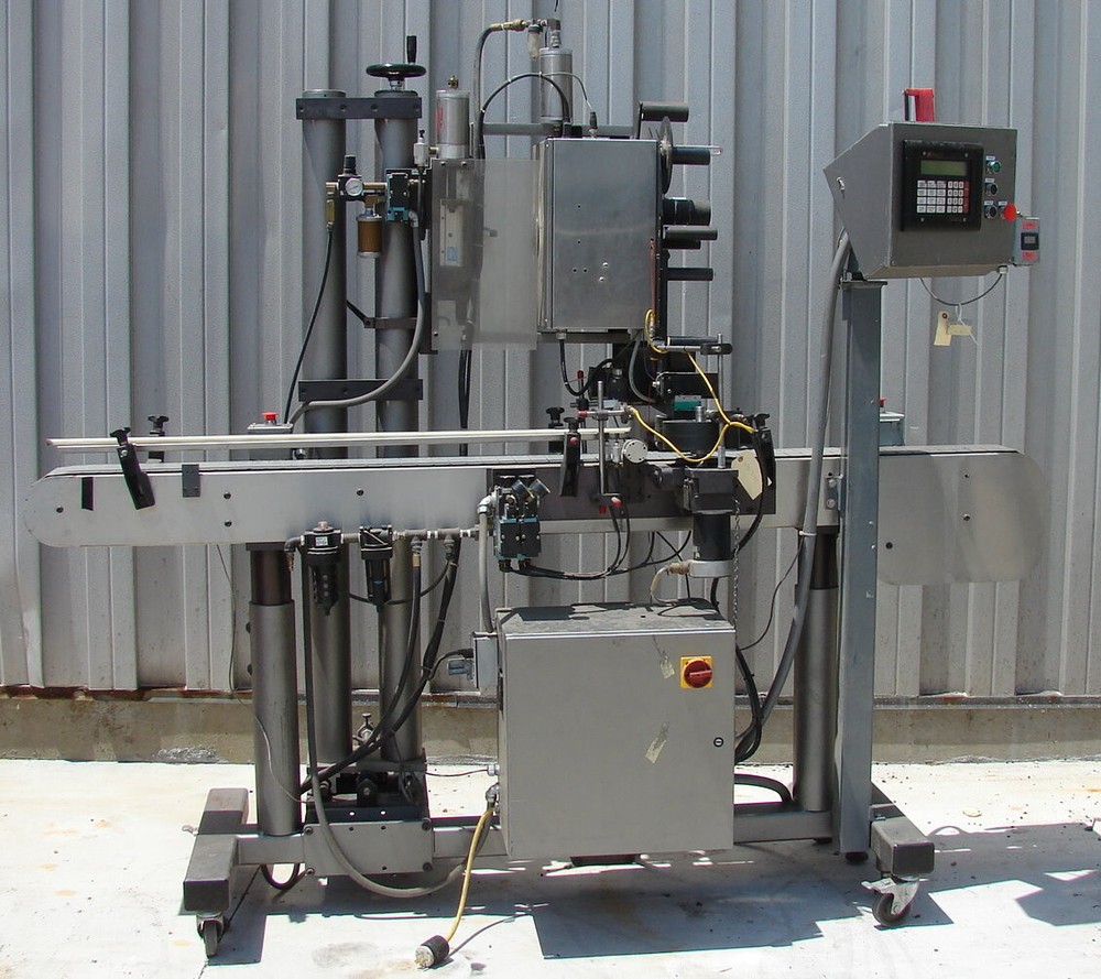 Label-Aire Model 2111CD Blow-On Pressure Sensitive Labeler Used