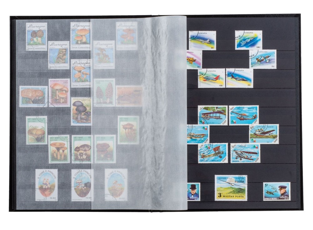 Stamp Collecting Album BLUE Lighthouse StockBook A4 9 x 12 32 Black Pages GIFT