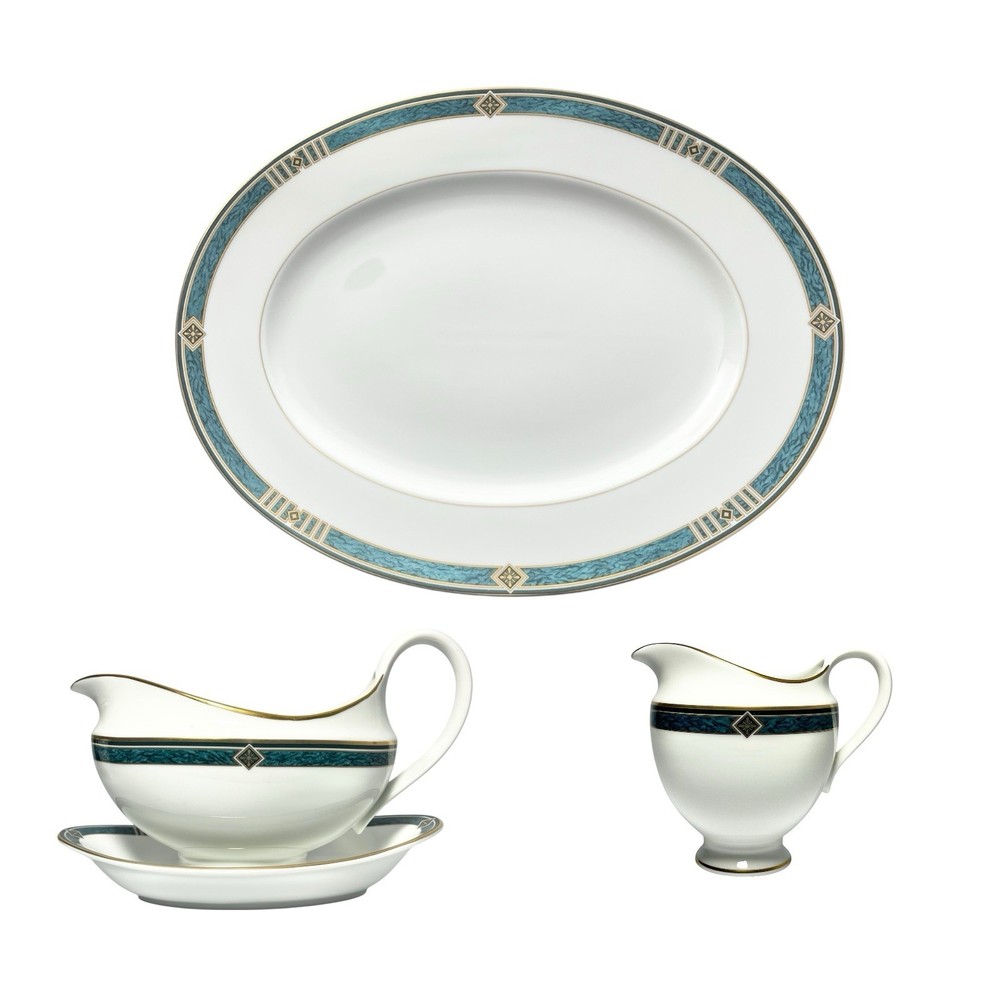 Wedgwood “Kenyon” 3-Piece Porcelain Dinnerware Serving Hostess Set