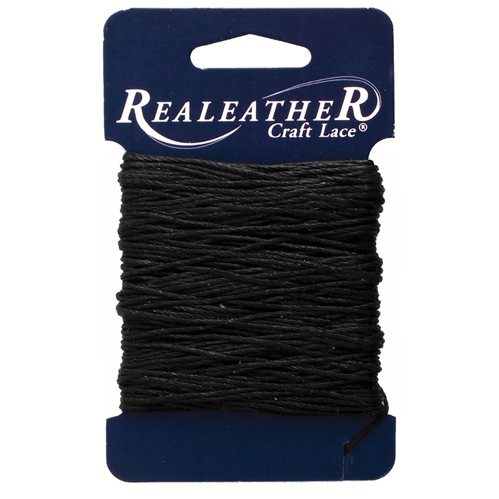 Realeather Crafts BTH25-01 Waxed Thread 25yd-Black (3Pk)