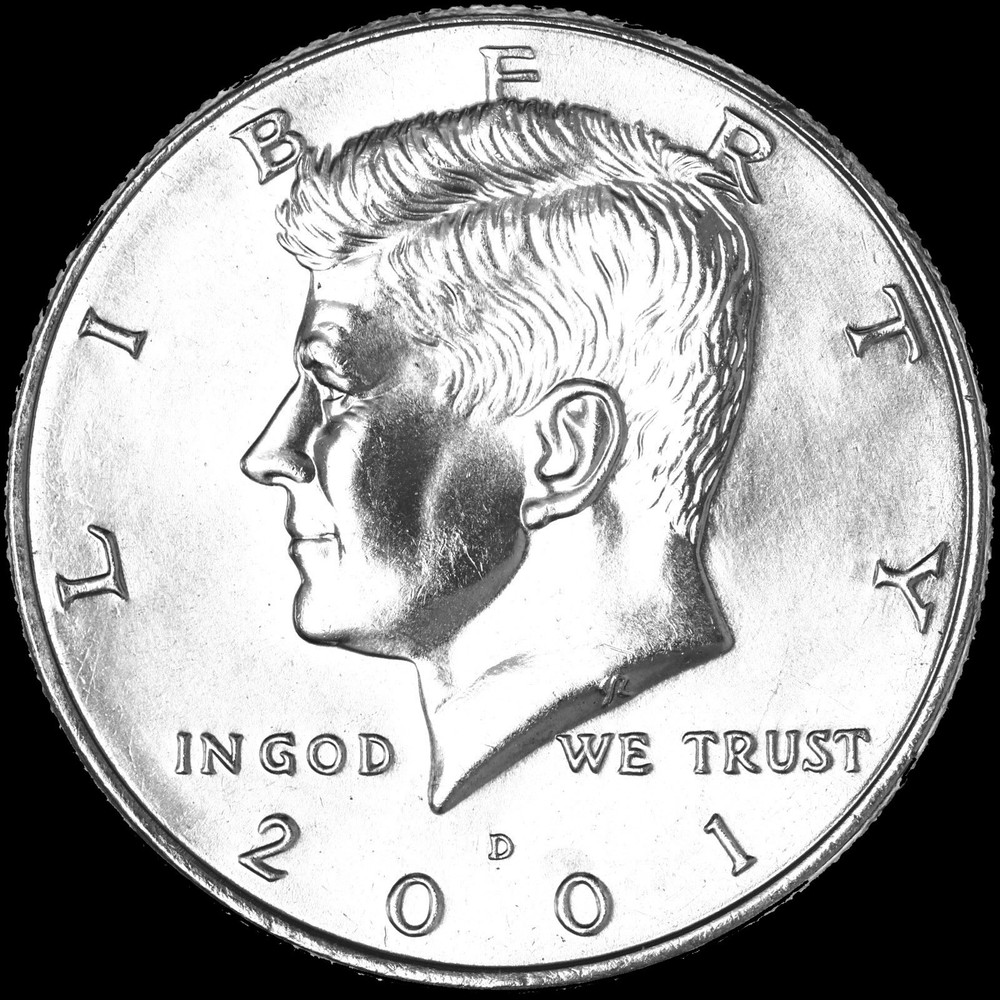 2001 D Kennedy Half Dollar Clad US Coin "Average Circulation"