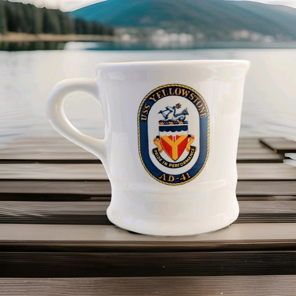 USS Yellowstone AD-41  PRIDE IN PERFORMANCE  (Name Kathy customized on mug)