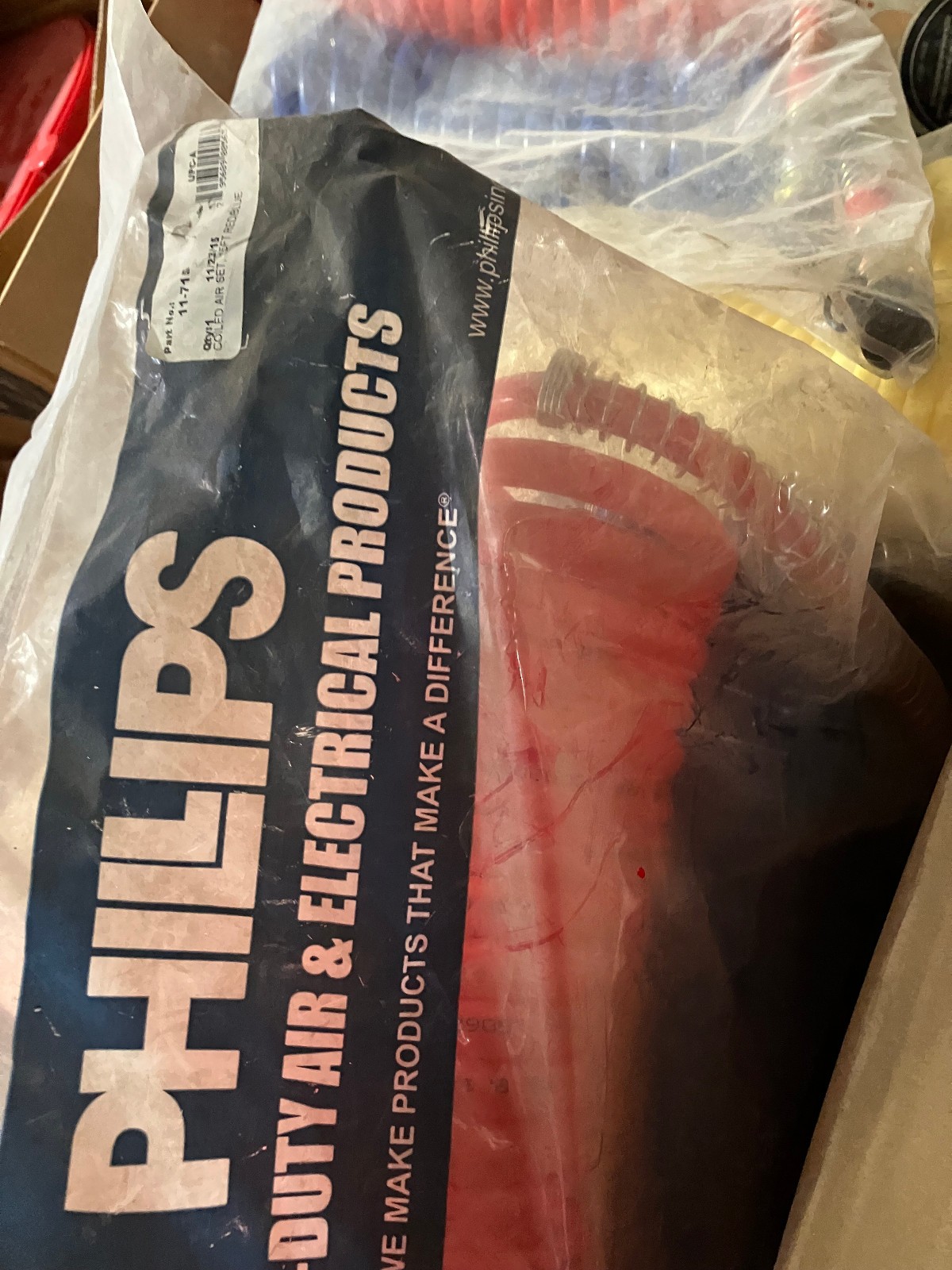 PHILLIPS 11-715 AIR HOSE COILED AIR SET, 15' RED & BLUE NEW #715G*