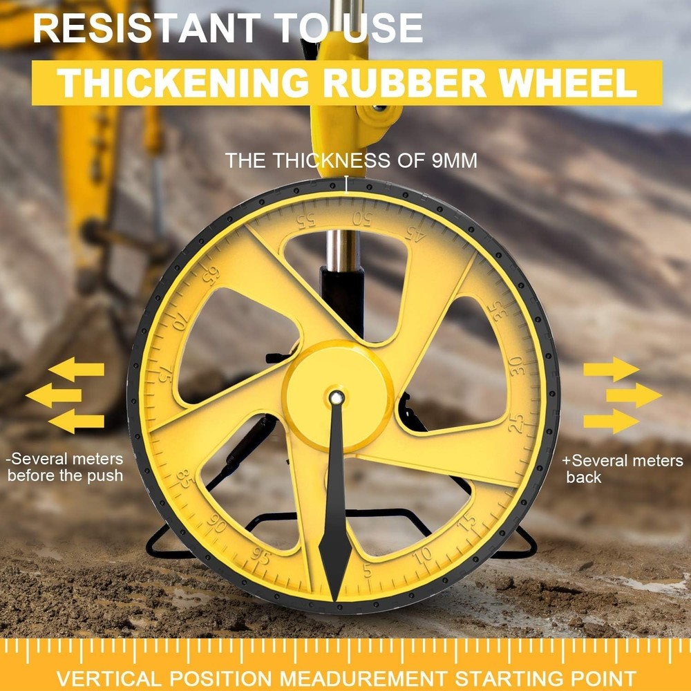 Measuring Wheel Digital Display Foldable Feet Meter Backlit Easy Carrying