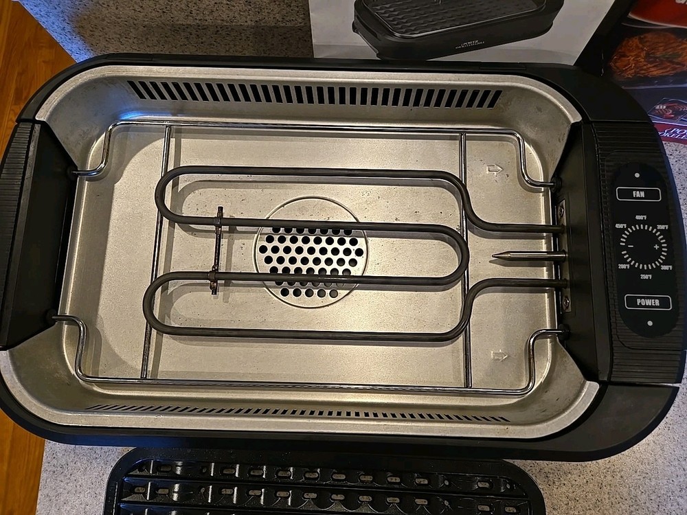 Indoor Smokeless Electric Grill BBQ Griddle Fast Heating Easy Clean Compact