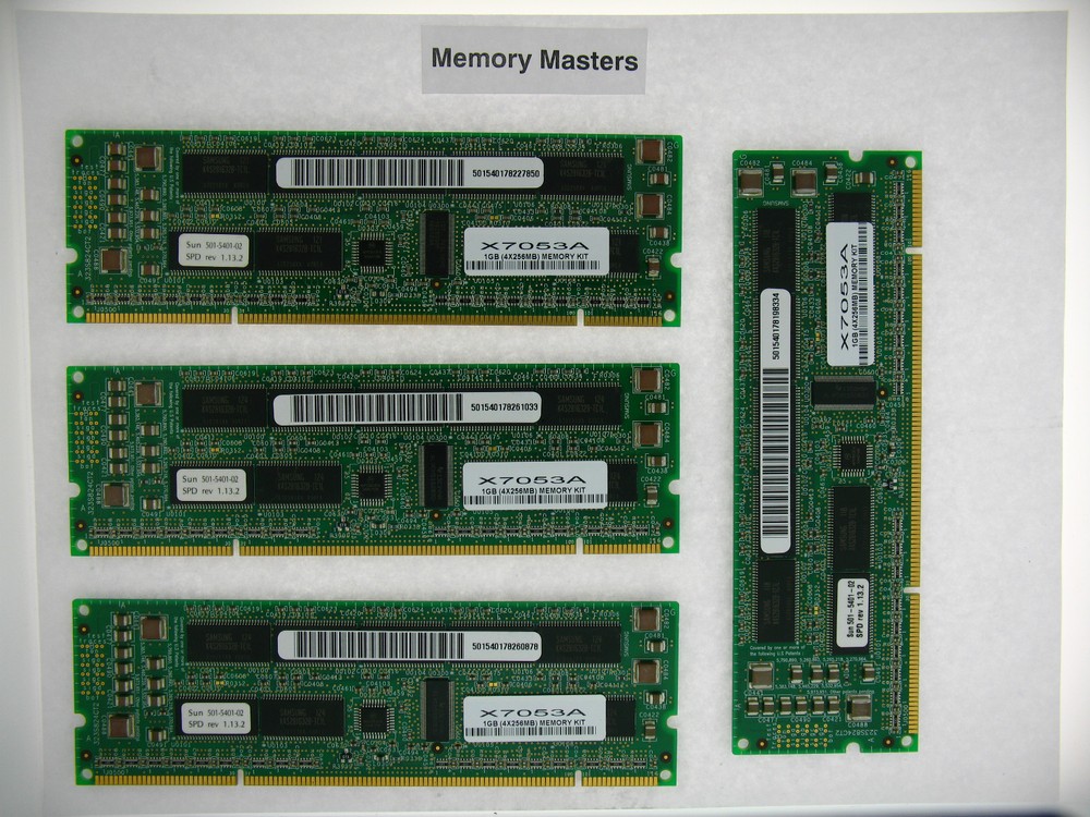 X7053A 1GB Approved (4x256MB) Sun Blade/Sun Fire Original Memory Kit