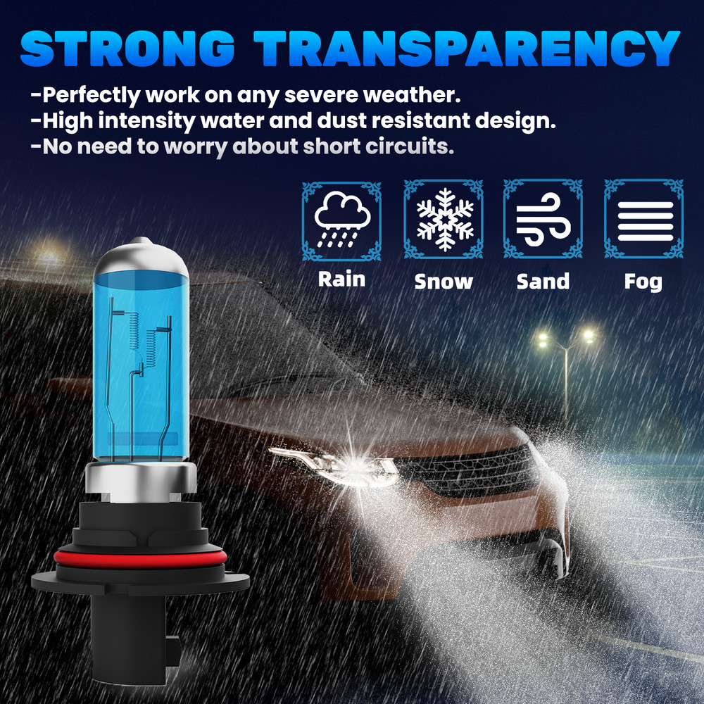 9007 Halogen Headlight Super Bright Bulbs Kit White 6000K High/Low Beam 2PCS