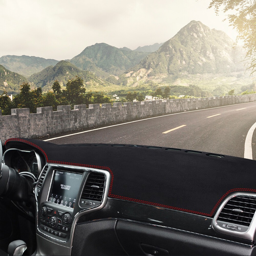 For Grand Cherokee Red Leather Dashmat Dash Cover Dashboard Mat Car Interior Pad