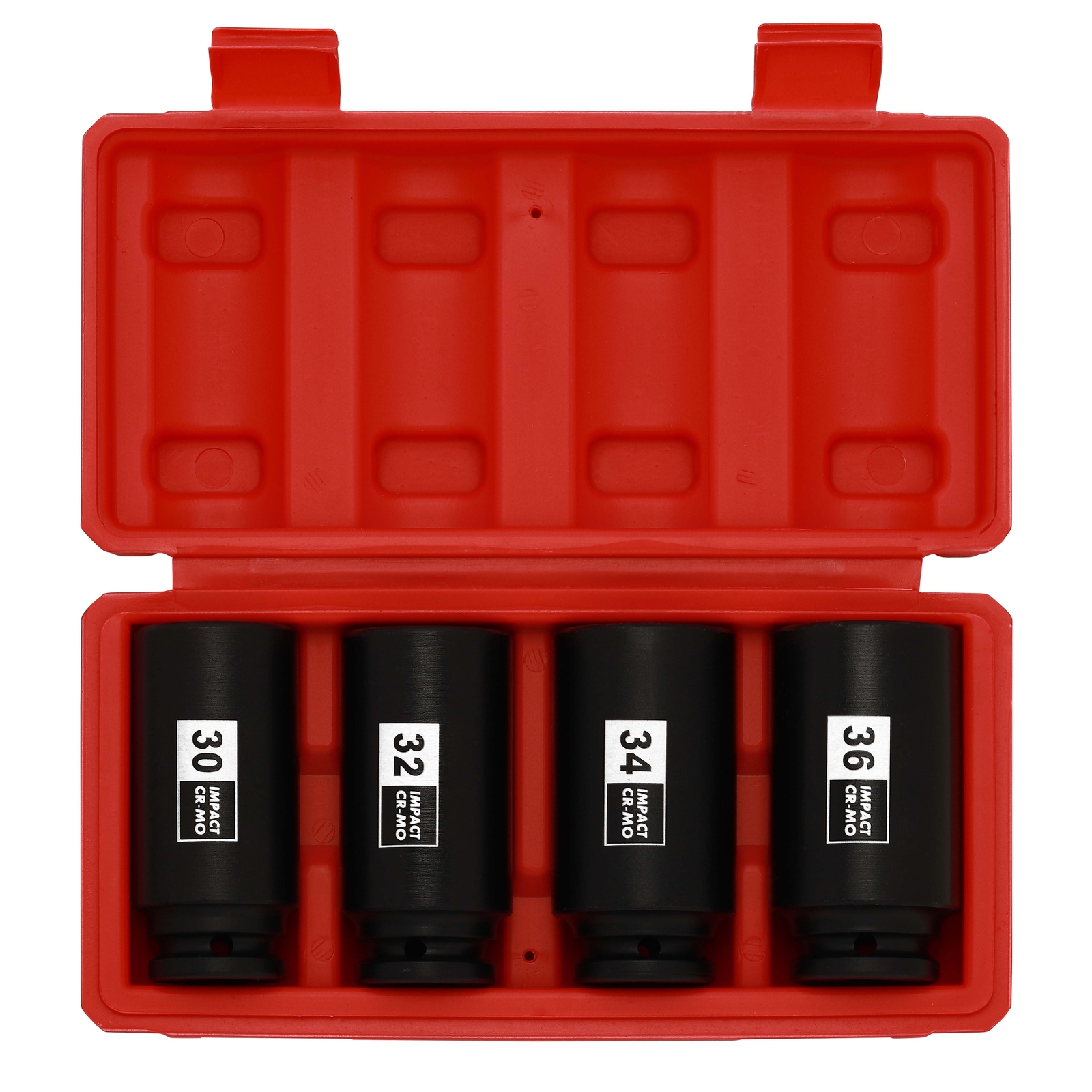 1/2" Drive Deep Spindle Axle Nut Impact Socket Set,12 Point CR-MO, 30,32,34,36mm