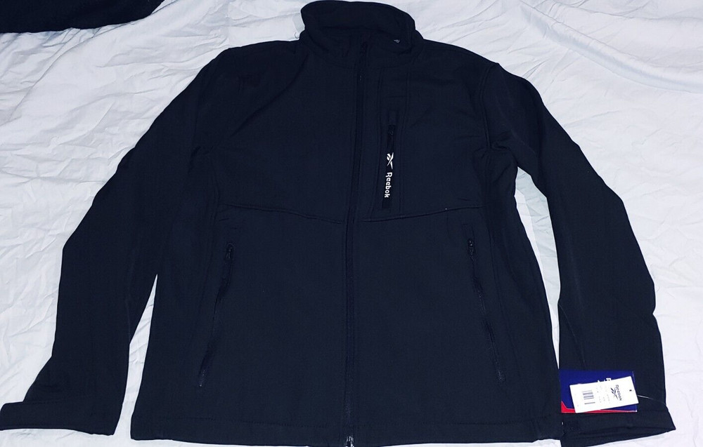 Reebok Mens Fleece Lined Outerwear Softshell 3 Outer Zip Pockets Jacket Coat XL