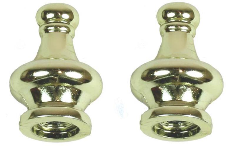 NEW JANDORF 60102 PACK (2) BRASS FINISH LAMP KNOBS FINIALS 1 1/4" 3404407