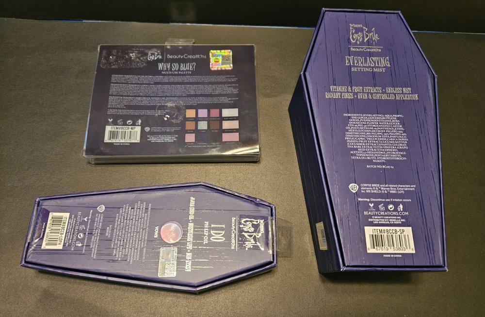 Corpse Bride Multi Use Palette Everlasting Setting Mist & Lip Oil Makeup Set New