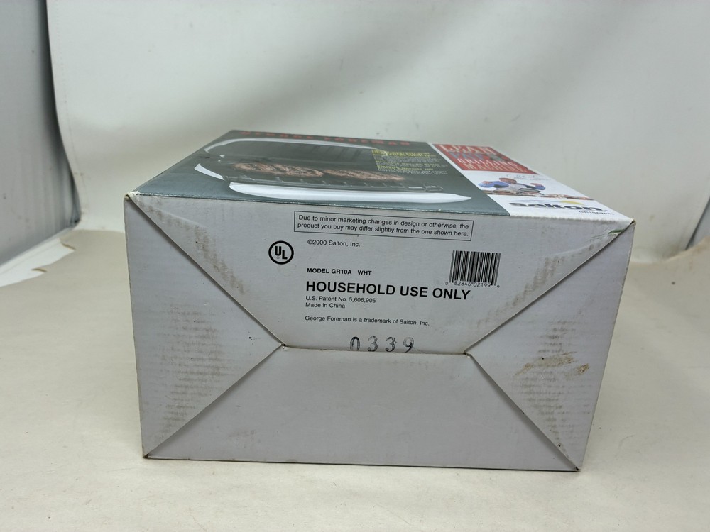 New George Foreman Grill Lean Mean Fat Reducing Grilling Machine GR10AWHT White