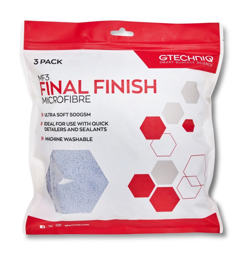 GTECHNIQ MF3 Final Finish Microfibre 3 Pack ultra soft microfibre