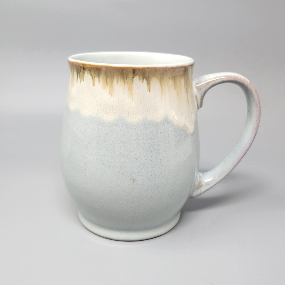 Bosmarlin large ceramic coffee mug Blue Brown Drip Glaze