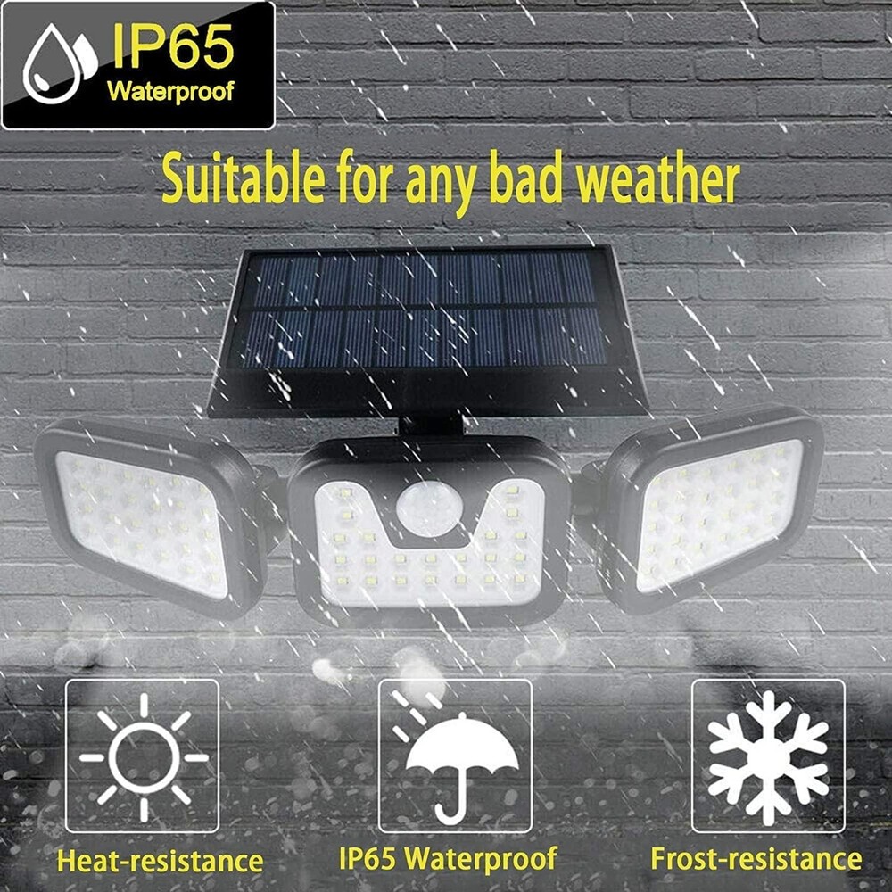 4 Pack LED Motion Sensor Solar Lights Outdoor IP65 Waterproof Security Lamp