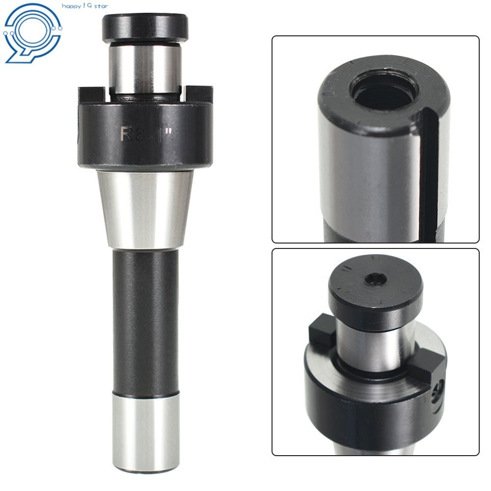 1" R8 Shank Shell Milling Arbor Adapter Holder Hardened and Ground