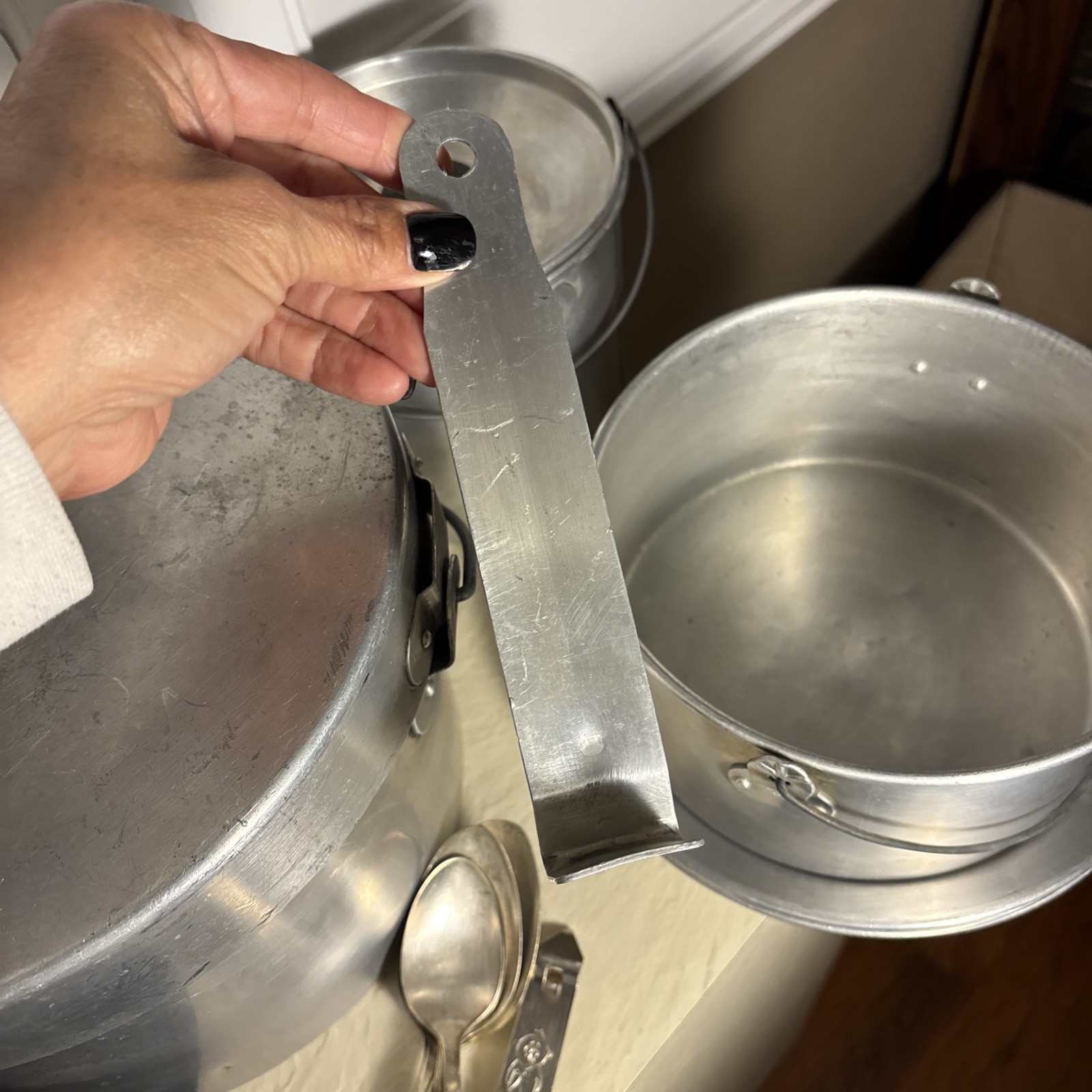 Vintage Aluminum Nesting Camping Mess Set Cooking Pots Plates Cups Set 4 Japan