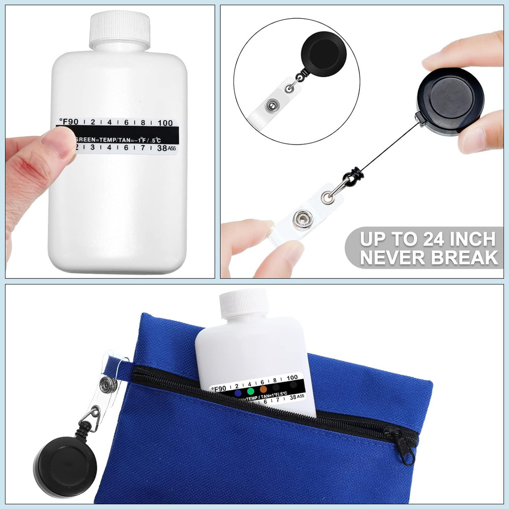 14 Pcs Urine Test Complete Kit 2 Portable Empty Bottles 10 Adhesive Temperature