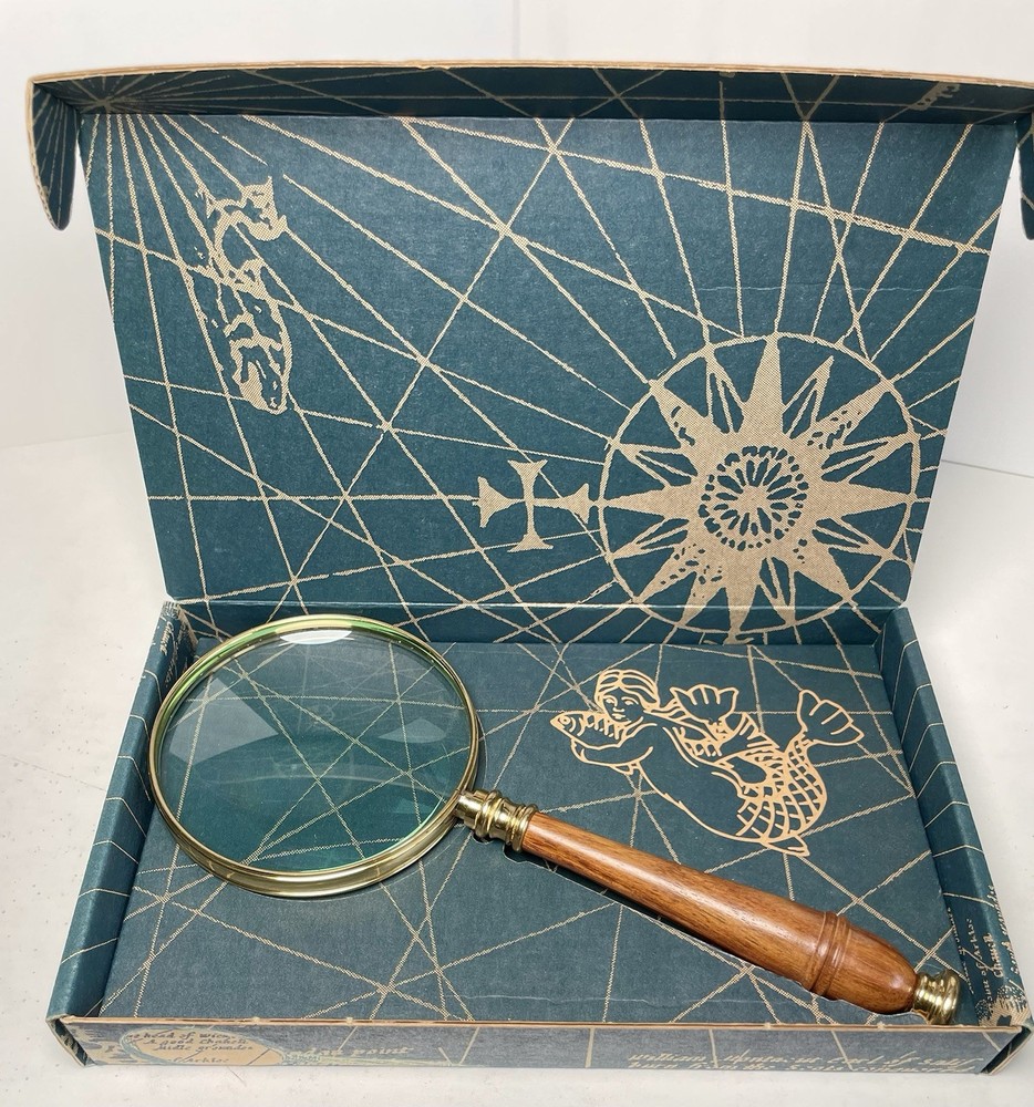 Authentic Models Bronzed Magnifying Glass Loupe with original box
