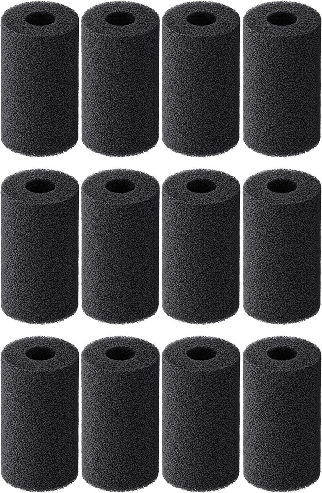 Pawfly 12 Pack Pre-Filter Sponge, Aquarium Filter Sponge 0.8" Intake Black