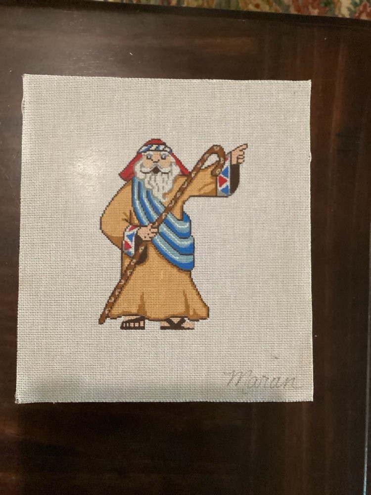Handpainted Needlepoint 11 Canvases NOAH’S ARK 8 Animals (read Description)