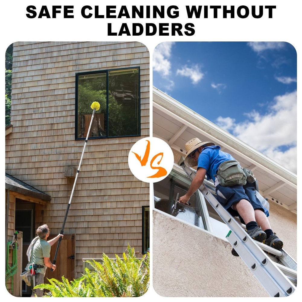 20 Foot Cobweb Duster with Extension Pole, 4-12ft Dusters for Cleaning with B...