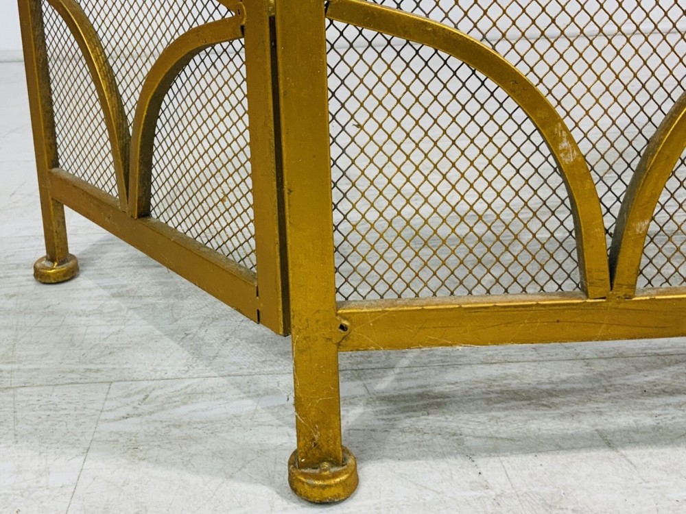 Vintage Iron Tri-Fold Fireplace Spark Screen