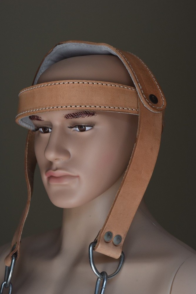 Boxing MMA GYM Leather Head Harnass with chains