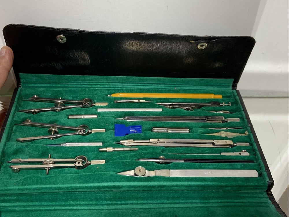 Vintage German Drafting Set 19- Tools Precision Engineering Drawing Kit