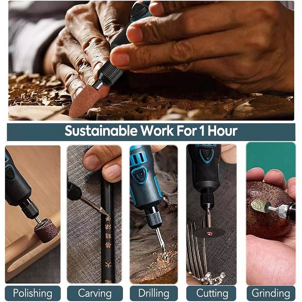 Cordless Electric Mini Drill Grinder Engraving Pen Rotary Tool Kit Multi-Use