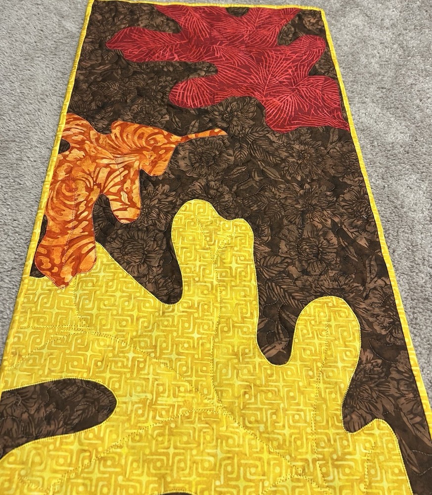 Handmade Quilted Table Runner/Topper ~ 14" x 42 1/2"~ Fall Leaves