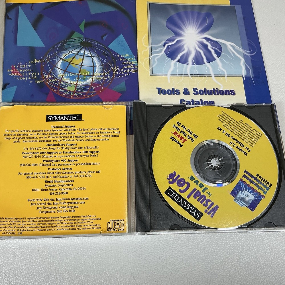 Visual Cafe 2.5 Professional Development + Manual PC CD create Java Windows 95