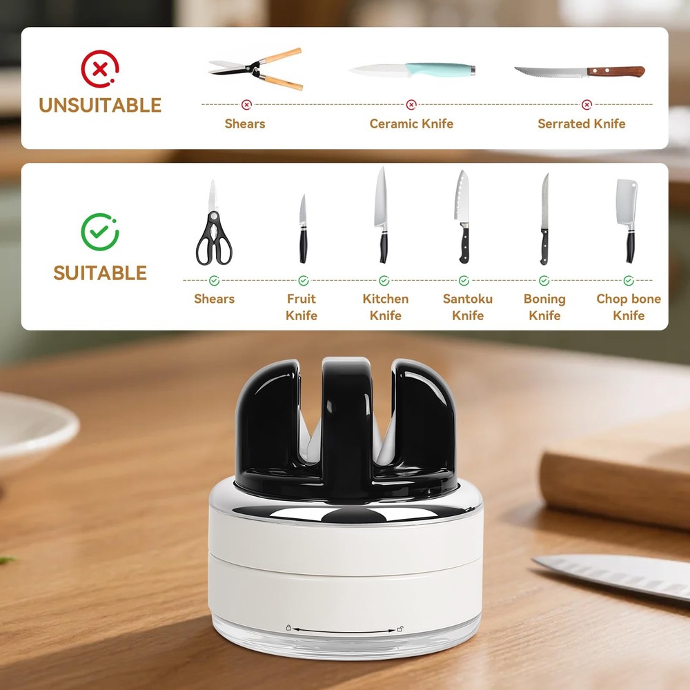 Hands Free Knife Sharpener with Suction Base Multi-Angle Pocket knives sharpe...