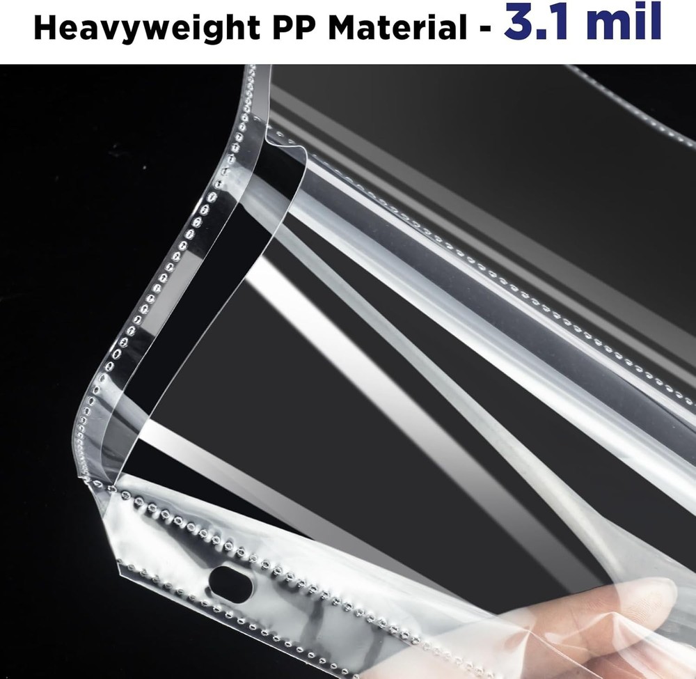 2-Pocket Folded Map Sleeves, Brochure Holder, Protector, 4.5" x 11" Clear