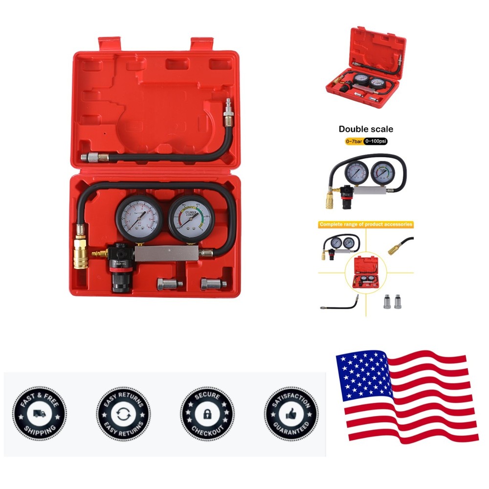 TU-21Cylinder Leak Down Tester Kit, Automotive Engine Compression Leakage  Ki...