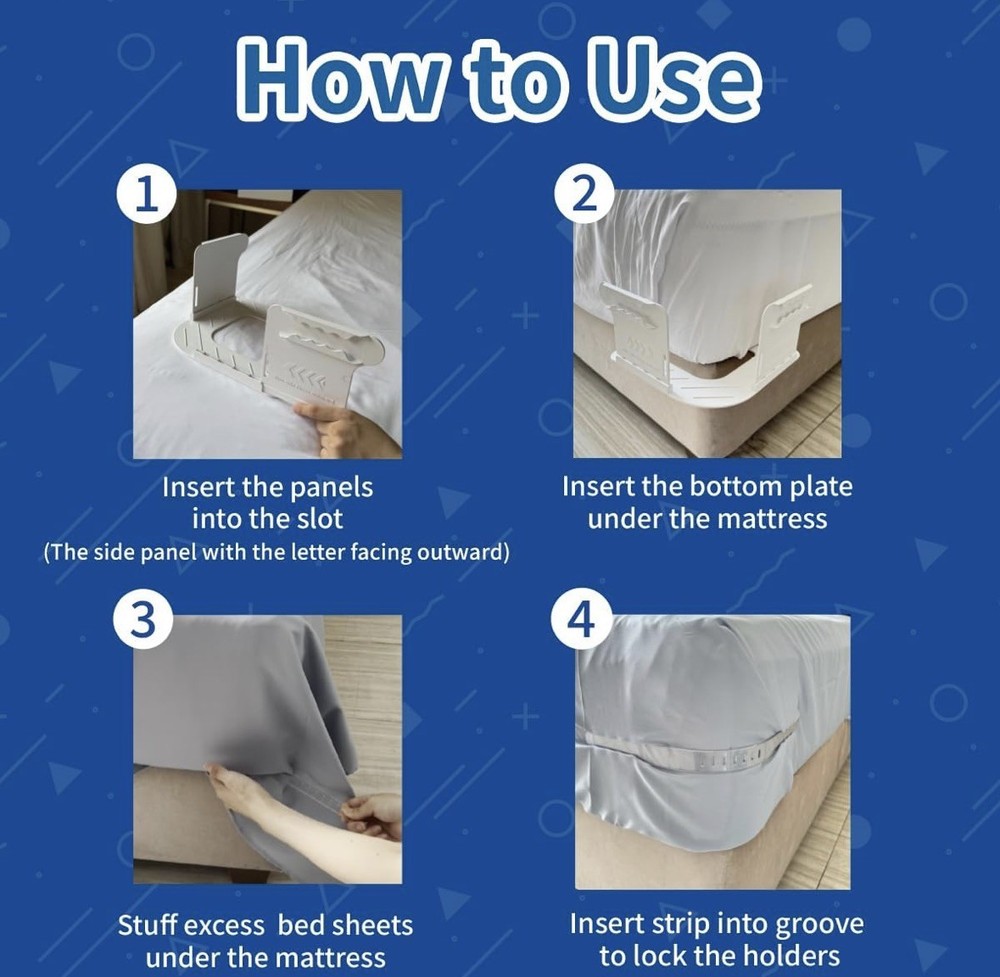 Sheet Holders for Bed Corners Fasteners Keep Sheets Secure Fitted Sheet Holders