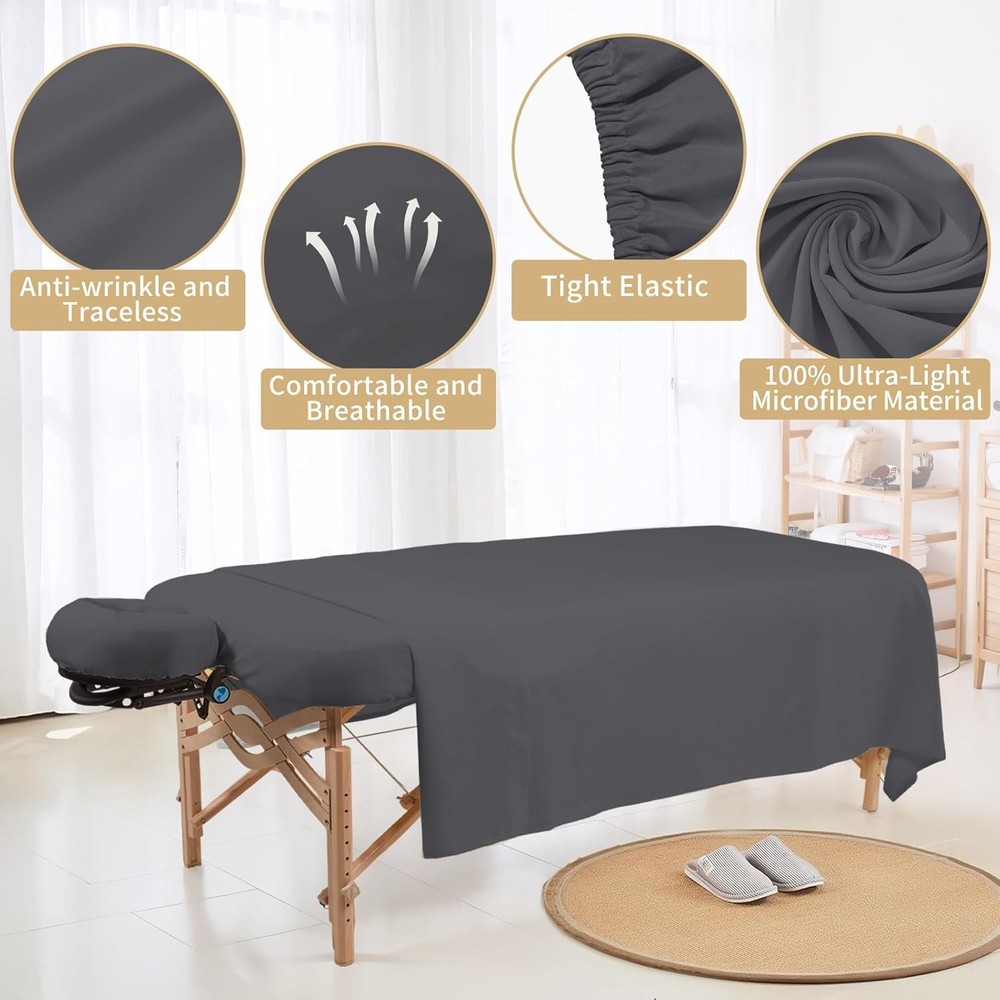 4 Sets Premium Microfiber Massage Table Sheets Set 3 Piece Set Includes Massage