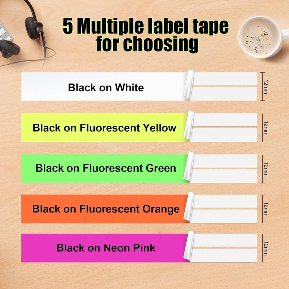 Professional 5 Pack Dymo Letratag Compatible Labels - Strong Adhesive & Easy Use