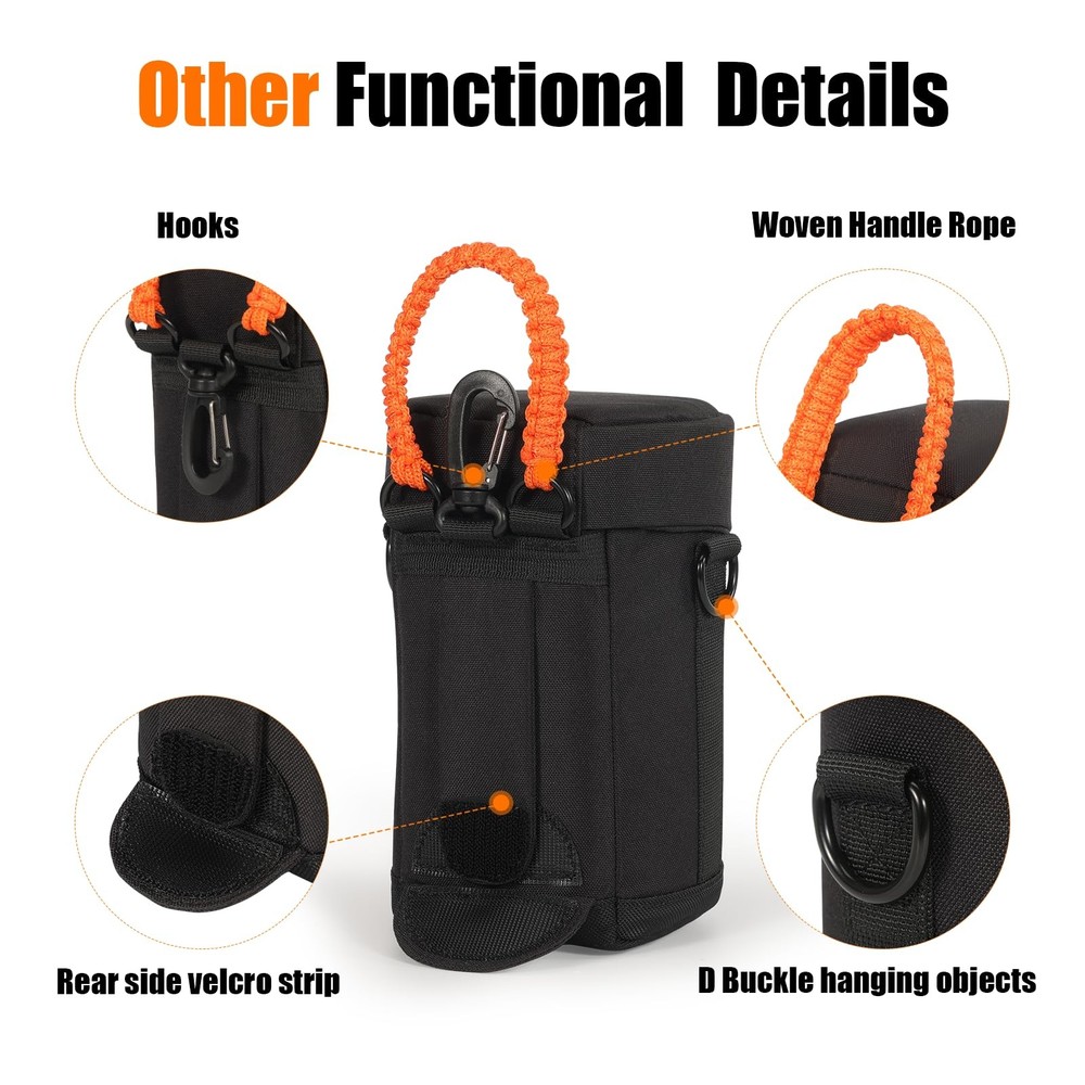 Camera Lens Case, Hard Case Shockproof DSLR Camera Lens Pouch with Shoulder S...