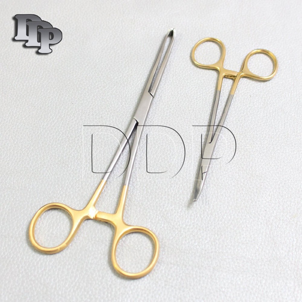 2 GOLD SUTURE  KIT MOSQUITO 5" CVD + ALLIS TISSUE FORCEPS 5.5" 4X5 T