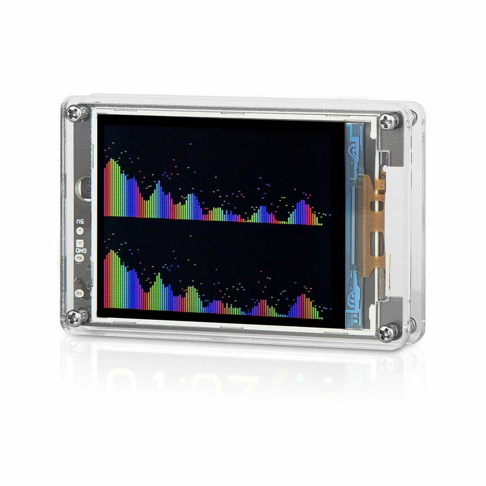 MIC+LINE Sound Level Meter Clock Stereo Audio Display Music Spectrum Visualizer