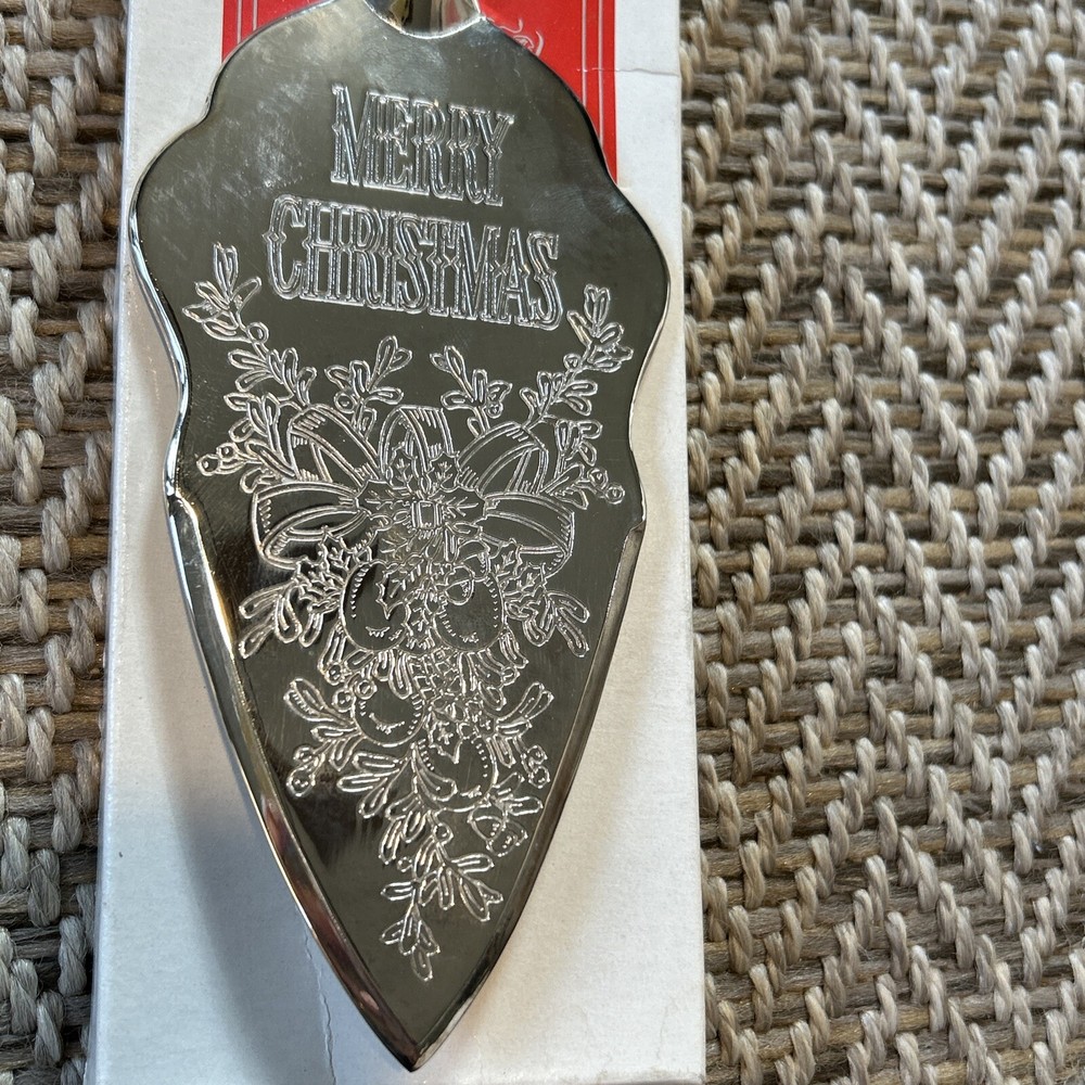 Towle Silversmiths Silverplate 11” Cake Pie Pastry Server Merry Christmas ‘91