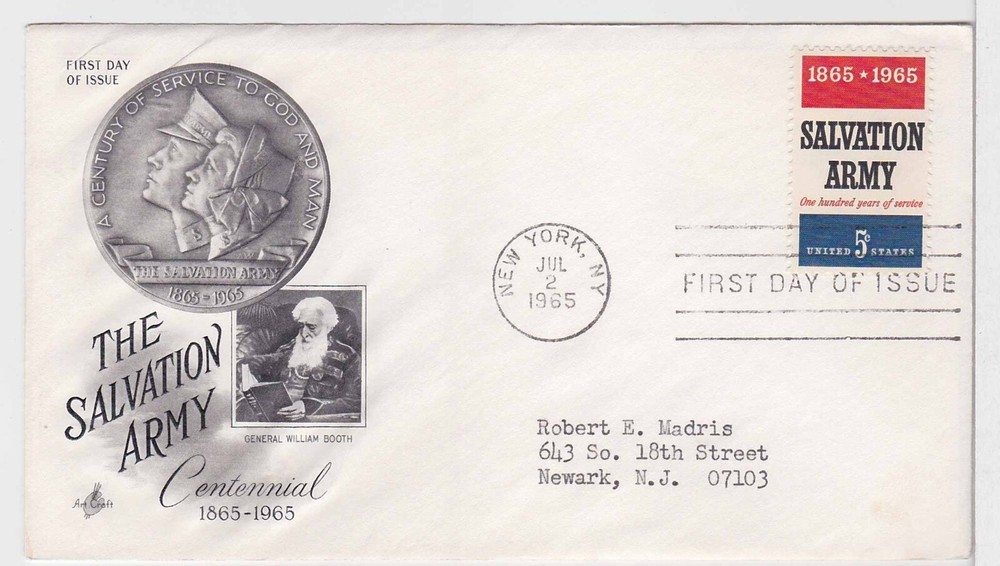 TurtlesTradingPost- Salvation Army #1267 - 1965 - FDC Artcraft Cachet
