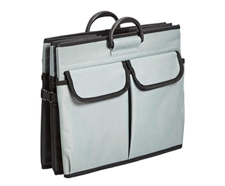 Foldable Boot/Trunk Organizer with Plastic Handles - Grey
