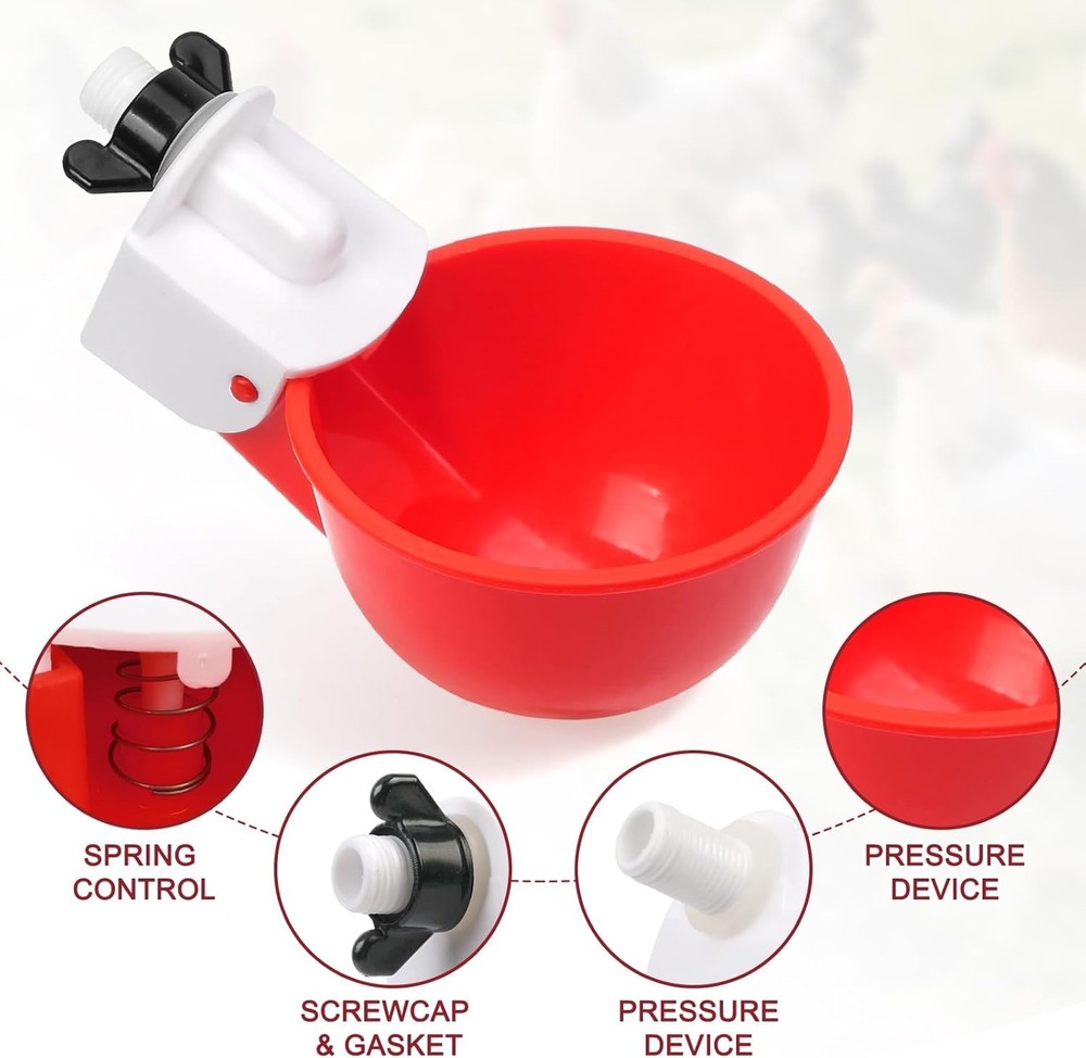 Versatile Automatic Poultry Waterer - 8 Leakproof Cups for Exceptional Use