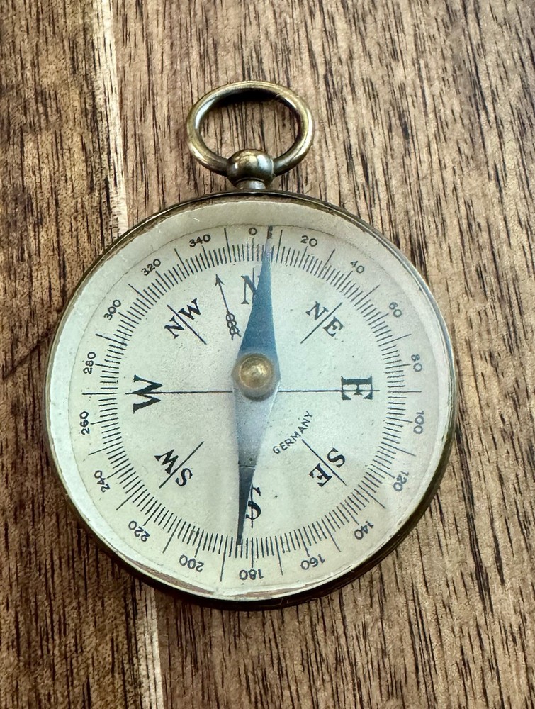 Vintage German Brass Pocket Compass