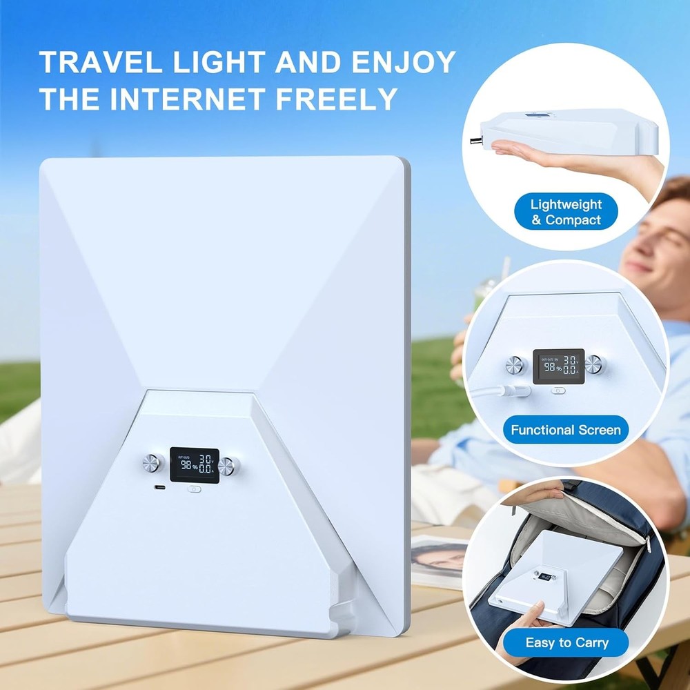 129.5Wh Starlink Mini Battery Pack-Large Capacity, Seamless Design ,Screen