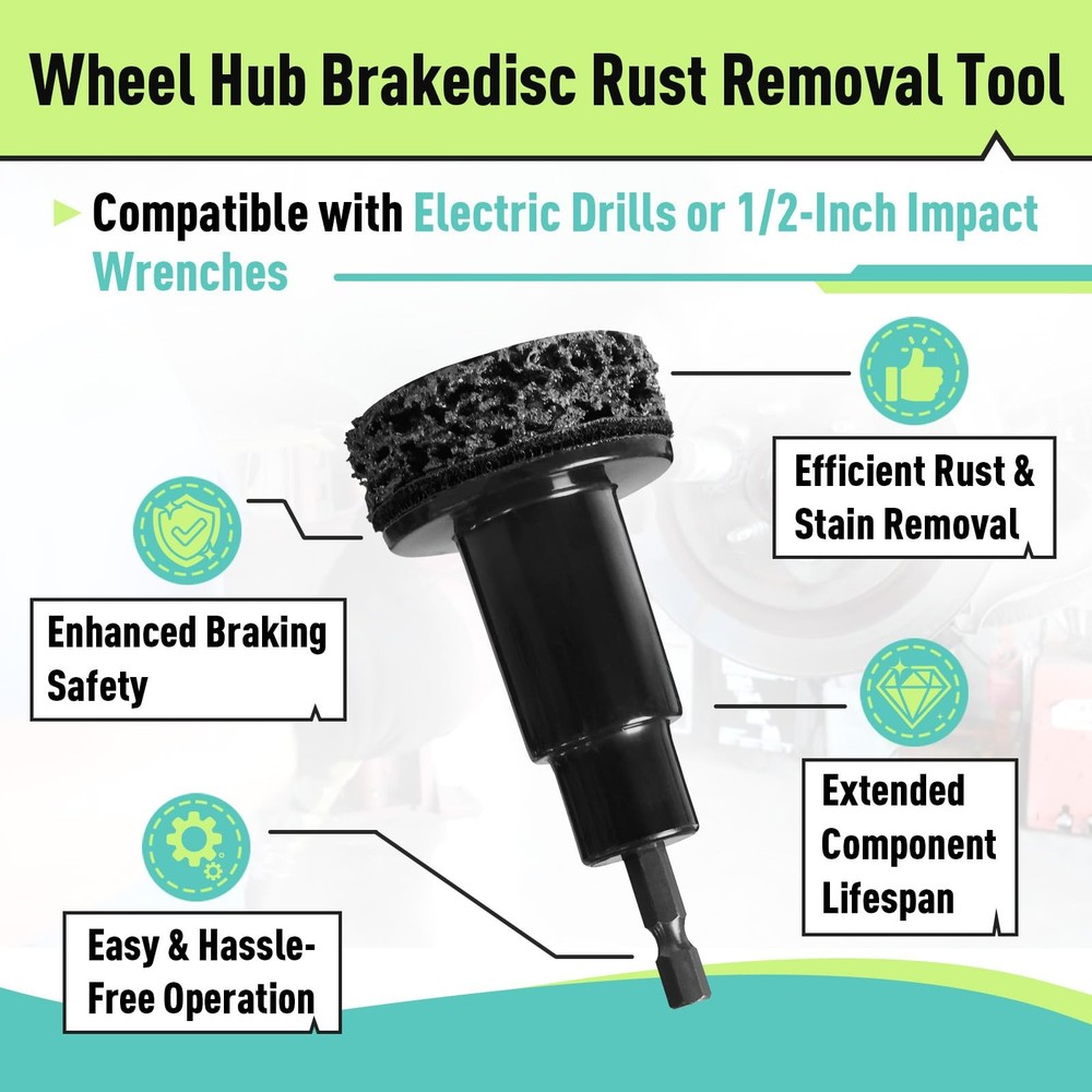Wheel Hub Cleaning Tool Kit, 10 Pads Stud and Cleaner,...