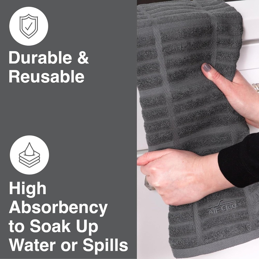 Solid Kitchen Towels: Highly Absorbent, Super Soft Long Lasting - 100% Cotton...